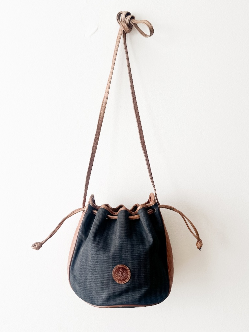 vintage 1980s Fendi Pequin bucket pouchette bag